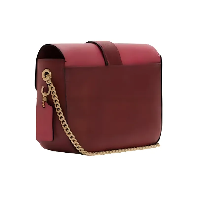 COACH Leather Crossbody Bag Small Size Women's Cranberry Orange Mixed Color-1