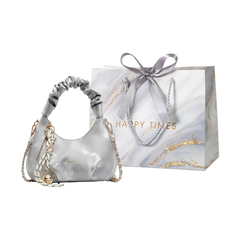 Miss Angel PU Crossbody One Shoulder Handbag Women's Beige/Black-6