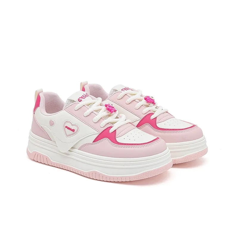 Babaya Skateboard Shoes Women's Low Top Yellow/Pink-13
