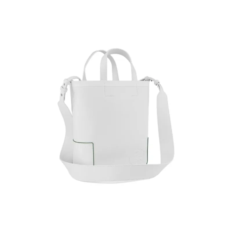 LACOSTE PVC Bucket Bags Shoulder Bag Crossbody Bag Handbag Medium Size Women's White-2
