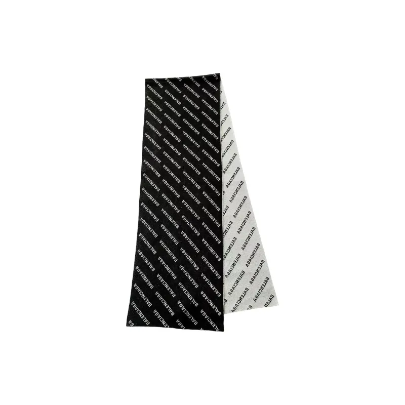 Balenciaga Wool Knit Scarves Unisex Gray Black Double-Sided-0
