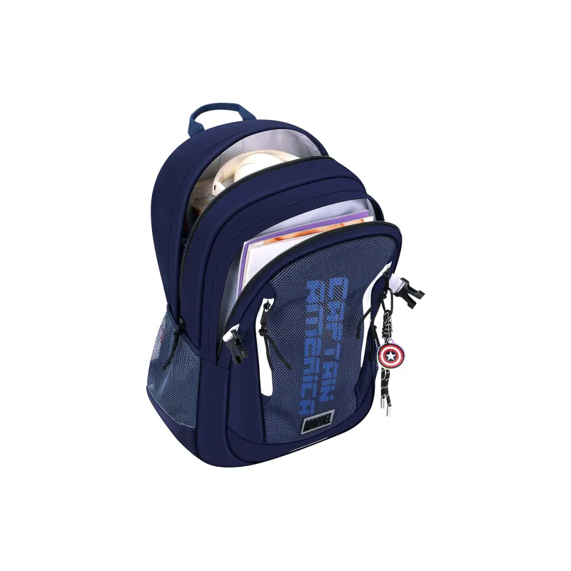 Disney Marvel Collection, Captain America Polyester Backpack And Laptop Bag Regular Men's Dark Blue-2