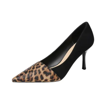 TADSW Slim Heel High Heels Women's Leopard Print