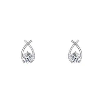 BAIJUAN S925 Silver Stud Earrings Women's