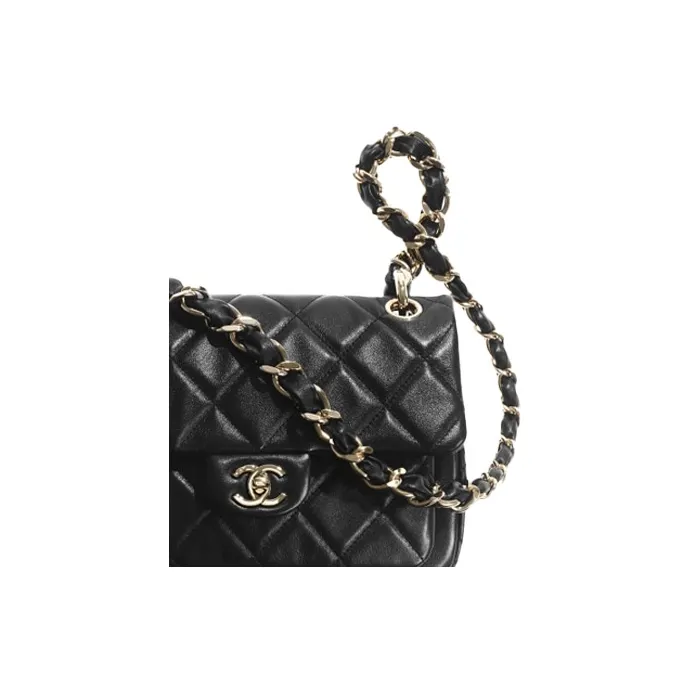 CHANEL Calfskin Pochette, Shoulder Bag, Crossbody Bag Trumpets Women's Black-3