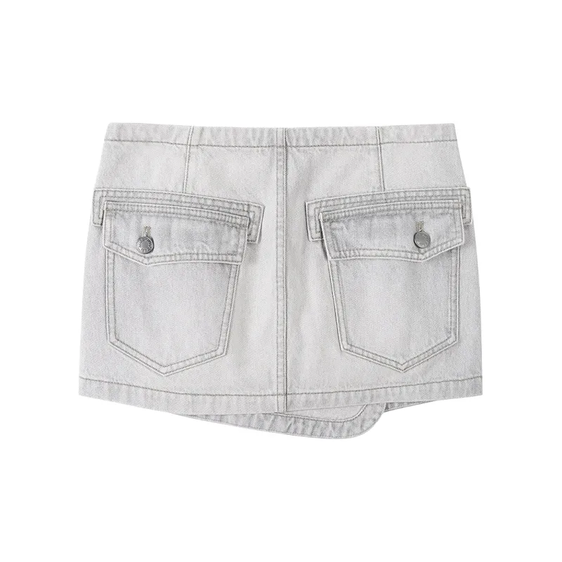 Miss Sixty Denim Short Skirts Women's Light Gray-1