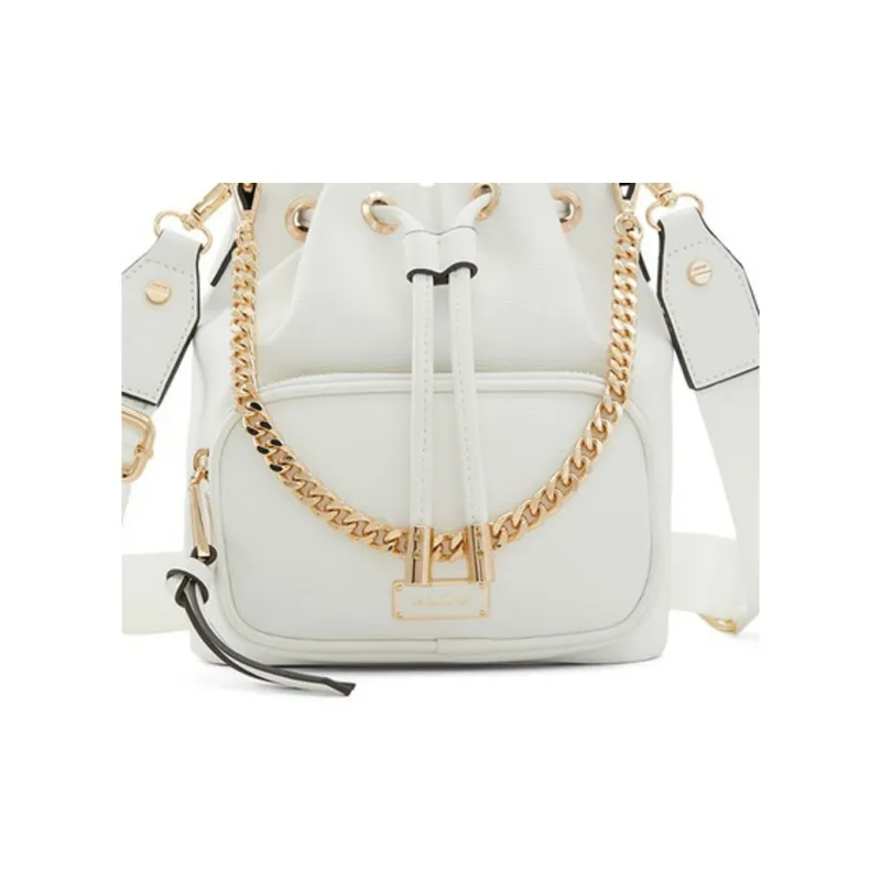 ALDO Artificial Leather Bucket Bags Handbags Medium Size Women's White-4