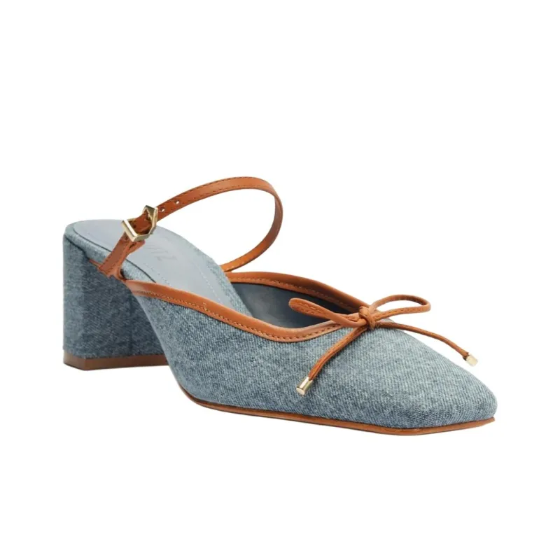 Schutz Closed Toe Slippers 6.3cm Women's Blue-2