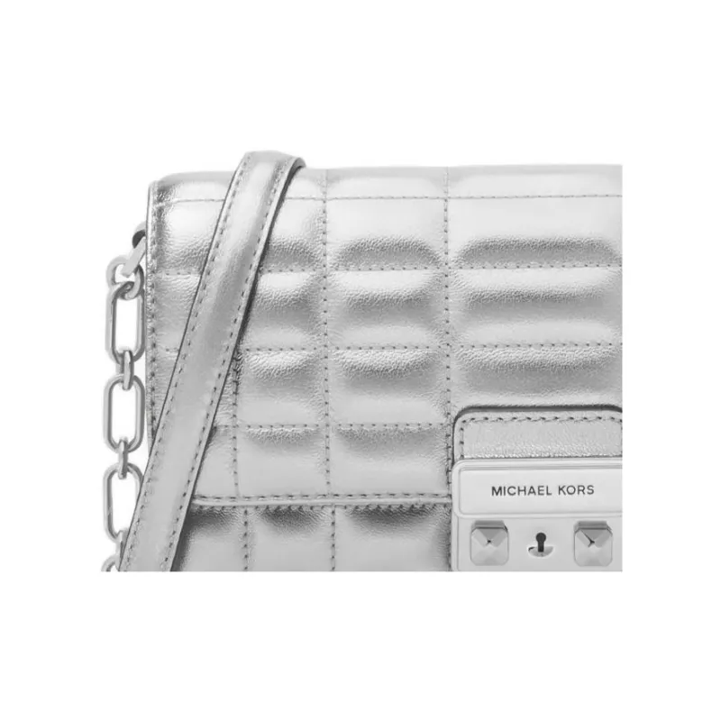 MICHAEL KORS Sheepskin Shoulder Bag, Crossbody Bag Large Size Women's Silver-2