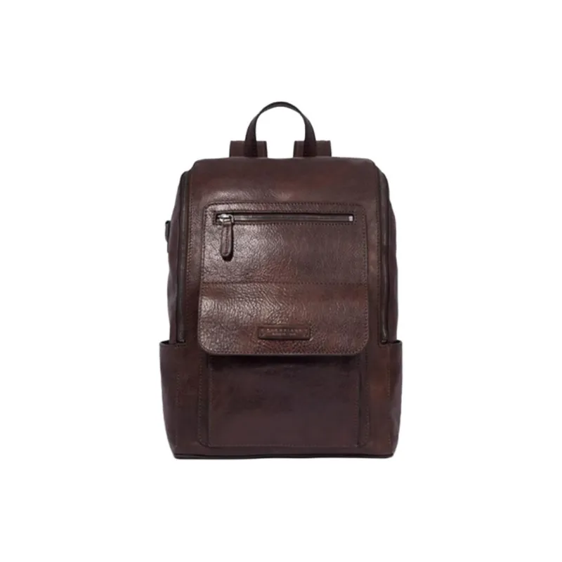 THE BRIDGE Cow Leather Carry Backpack Medium Size Men's Brown-0
