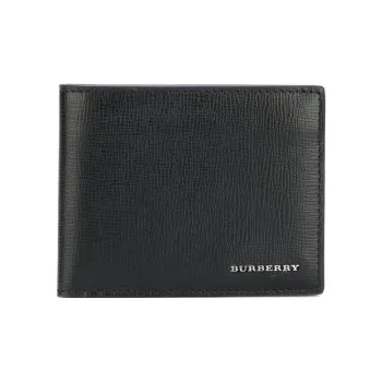 Burberry Leather Wallet Mini Men's Black