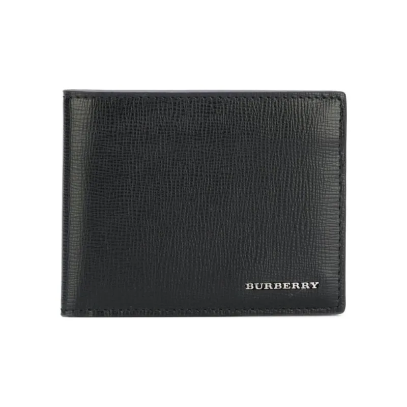 Burberry Leather Wallet Mini Men's Black-0