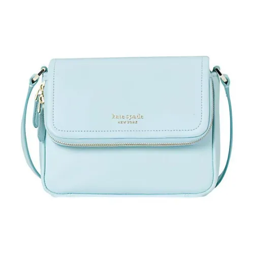 Kate Spade Grain Texture Leather Shoulder Bag Crossbody Bag Large Size Women's Macaron Light Blue