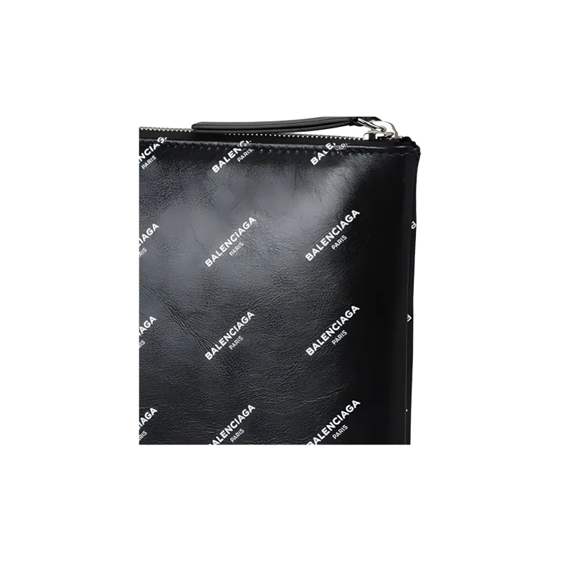 Balenciaga Leather Clutch Men's Black-3