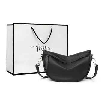 MILLIE'S Cow Leather Underarm Shoulder Bag, Crossbody Bag Regular Women's Ebony/Coffee/Black