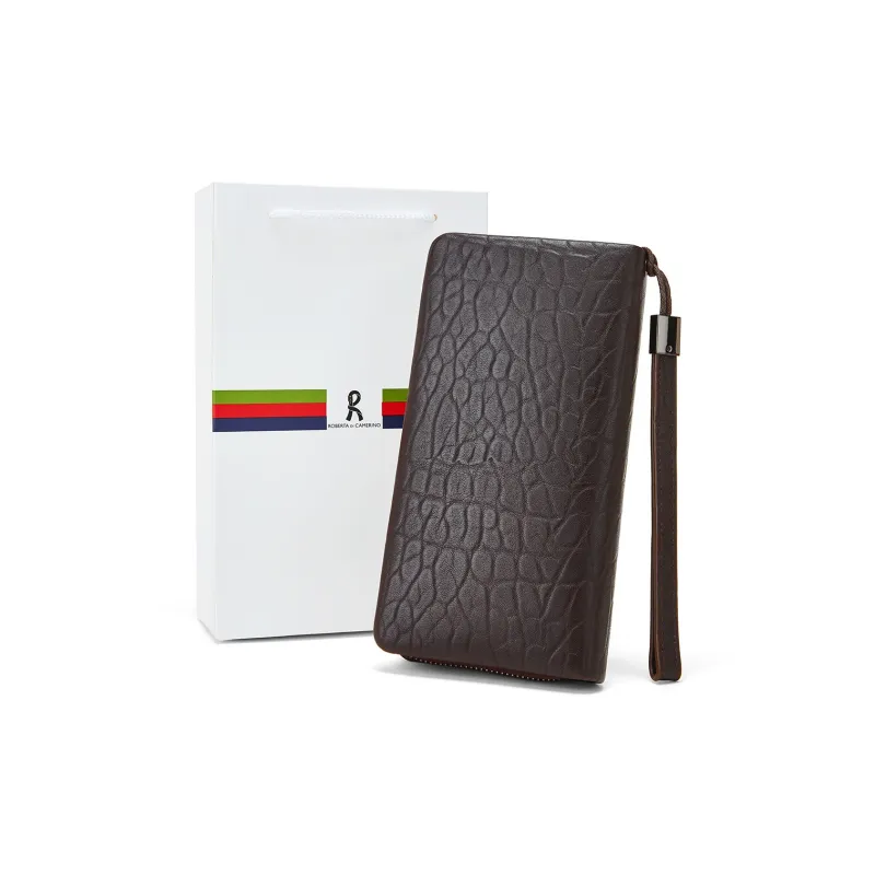 ROBERTA DI CAMERINO Cow Leather Clutch Wallet Regular Men's Coffee-1