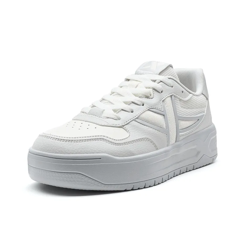 XTEP Air Force One Lightweight Wear-Resistant And Slip-Resistant Low-Top Skateboard Shoes Women's Gray White-1