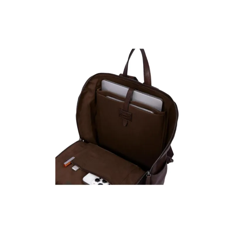 THE BRIDGE Cow Leather Carry Backpack Medium Size Men's Brown-3