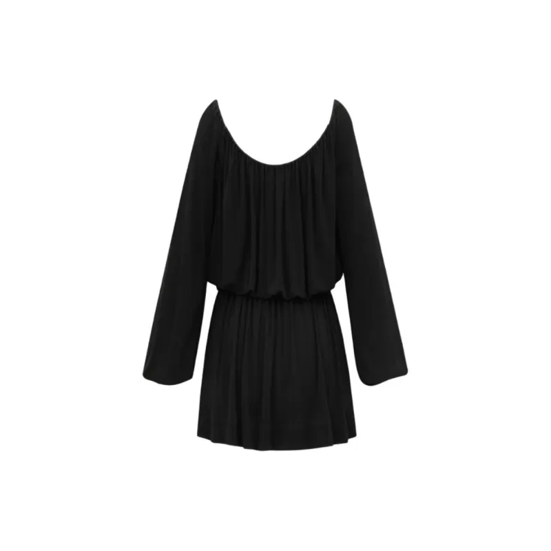 SAINT LAURENT Long Sleeved Dress Women's Black-1
