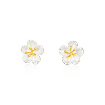 Central Fashion 999 Fine Silver Stud Earrings Women's