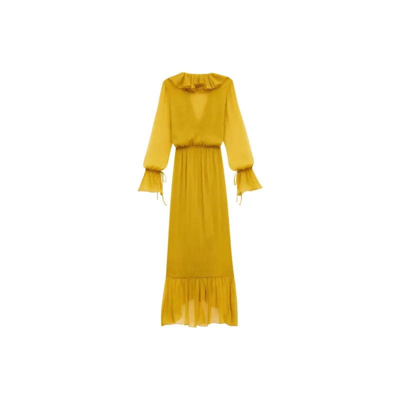 SAINT LAURENT Ruffled Wrap Dress-1