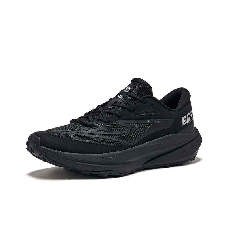 Erke Cushioning Coverage Slip Resistant Low Top Running Shoes Men's Jet Black-2