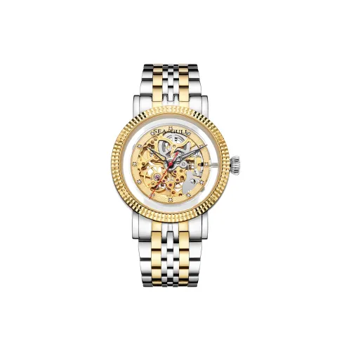 Sea Gull Automatic Mechanical Movement Steel Strap Watch Men's Watches Cut Out Dial