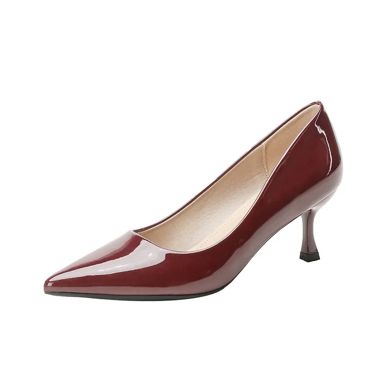 TADSW Slim Heel High Heels 5cm Women's Burgundy-0