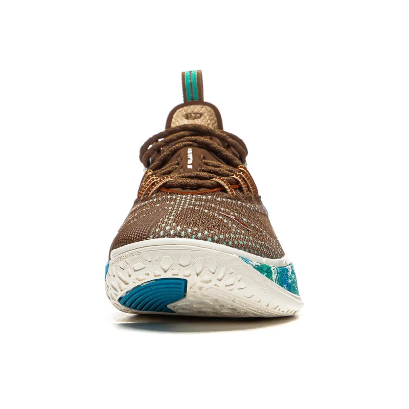 LiNing Cushioned Slip-Resistant Breathable Rebound Low-Top Outdoor Performance Basketball Shoes Men's Brown-4