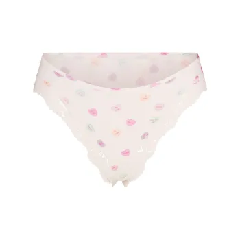 SKIMS Valentine's Day Collection SS25 TANGA Underpants Women's 1 Pack Marble Candy Heart Print/Marble Candy Heart Print