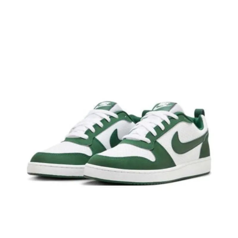 Nike Court Borough Anti Slip Wear Resistant Low Top Skateboard Shoes Men's White Green-2