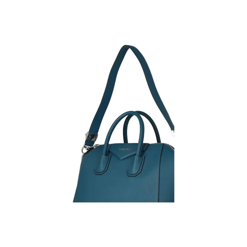 Givenchy Antigona Leather Shoulder Bag Crossbody Bag Handbag Medium Size Women's Blue-5