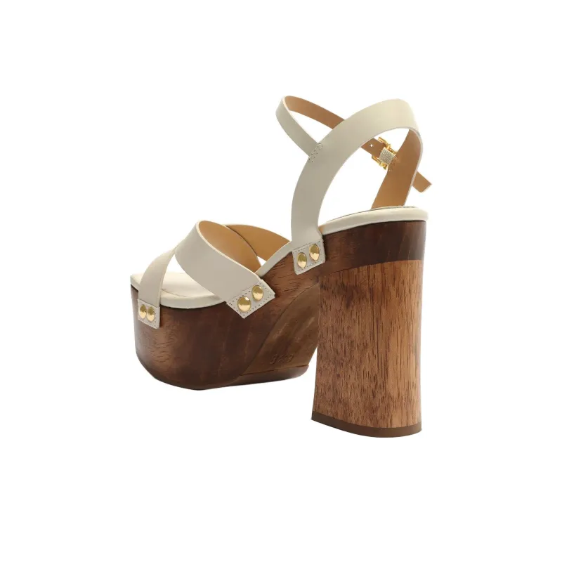 Schutz Gaylah Strap Sandals 12cm Women's White-3
