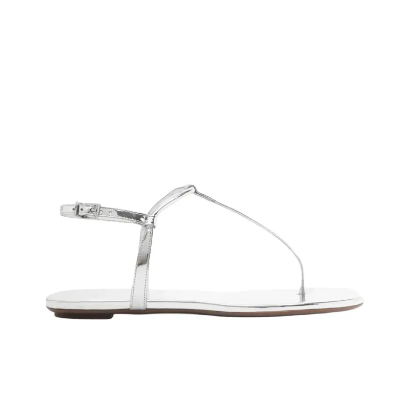 Schutz Elsha One Strap Sandals Women's Silver-1