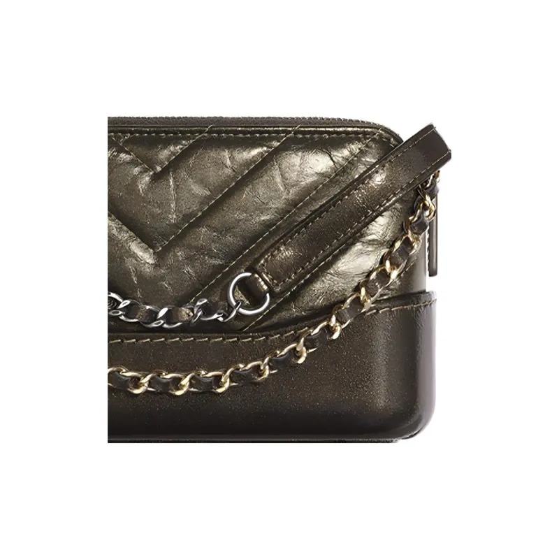 CHANEL Gabrielle Calfskin Crossbody Bag Extra Mini Women's Dark Gold/Silver-4