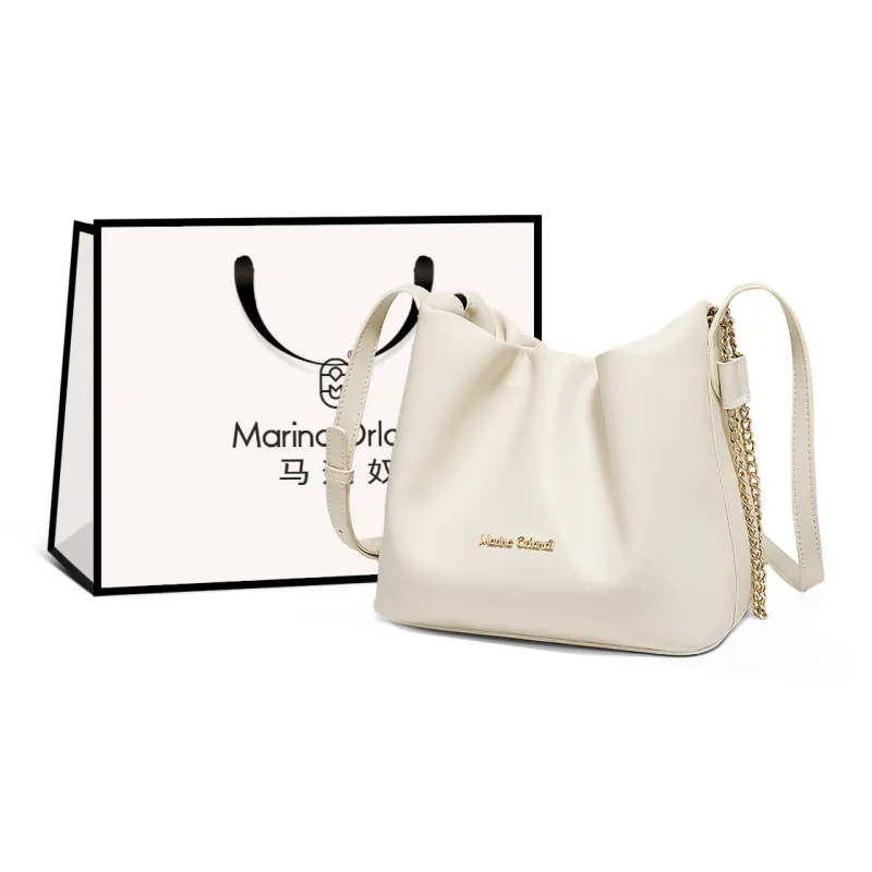Marino Orlandi Synthetic Leather Shoulder Bag Women's White/Black-0