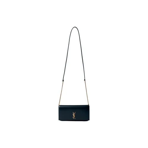 SAINT LAURENT CASSANDRE Leather Crossbody Bag, Shoulder Bag Women's Black