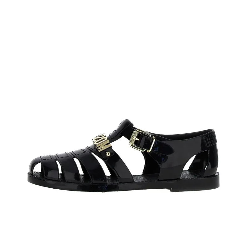 MOSCHINO Jelly Logo Plaque Sandals-0