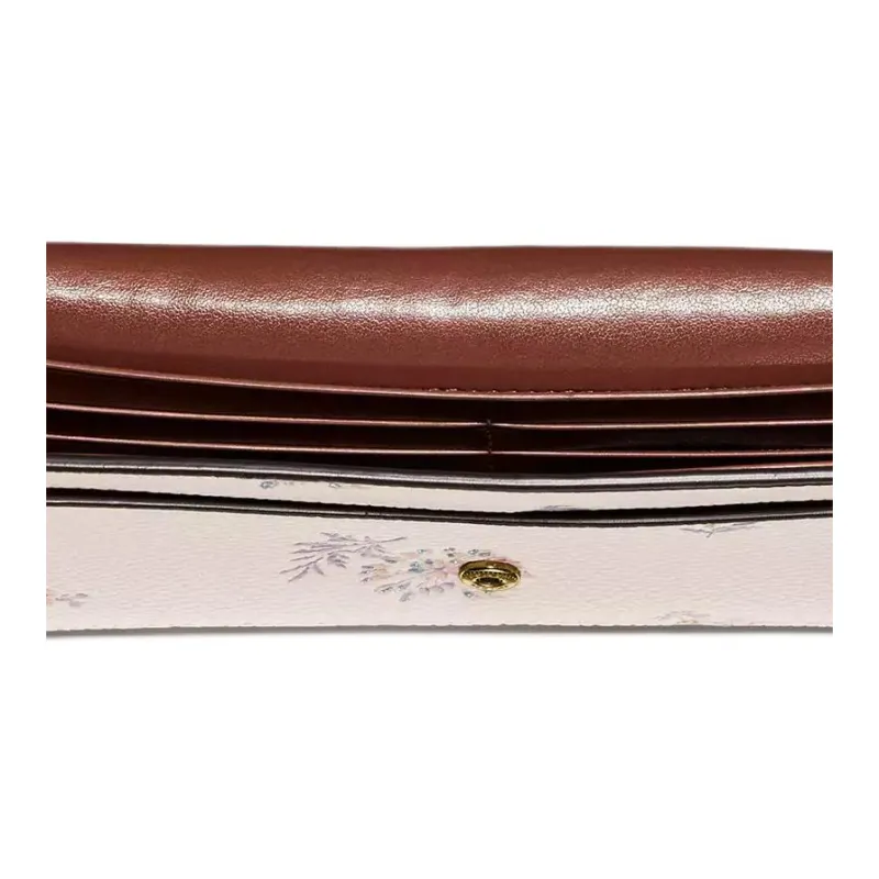 COACH Soft Wallet Leather Handheld Wallet Women's Chalk White-5