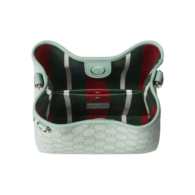 GUCCI GG Letter Coated Fabric Bucket Bag Handbag Mini Women's Sage Green-5