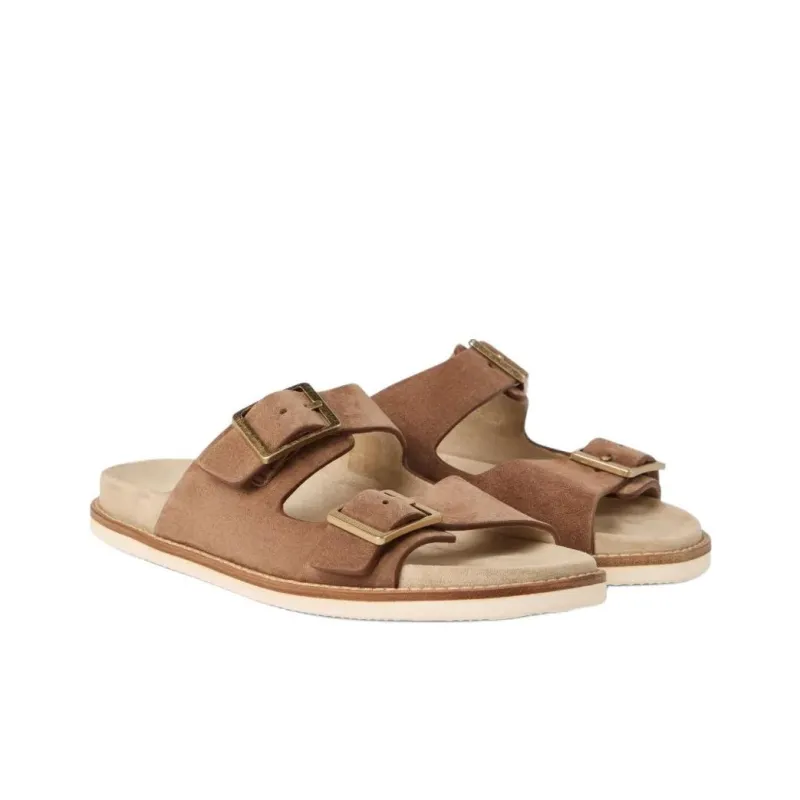 Brunello Cucinelli Double Buckle Fastened Open Toe Slides-2
