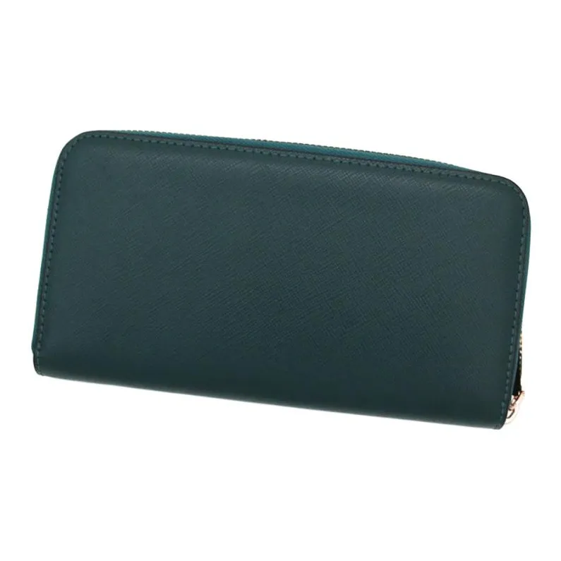 Kate Spade Leather Wallet Large Size Unisex Peacock Green-1
