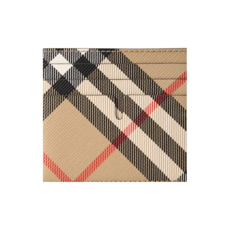 Burberry Cotton Blend Card Clip Card Holder Women's Sand-3