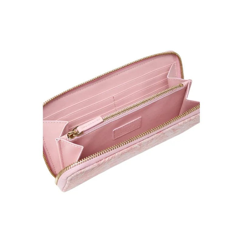 FANSIZHE Barocco Canvas Wallet Women's Pink-2