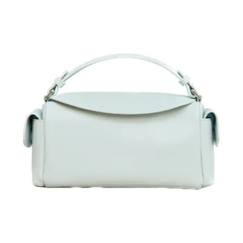 THE YELLOW SHOP Cow Leather Shoulder Bag Crossbody Bag Handbag Medium Size Women's Sea Salt Blue