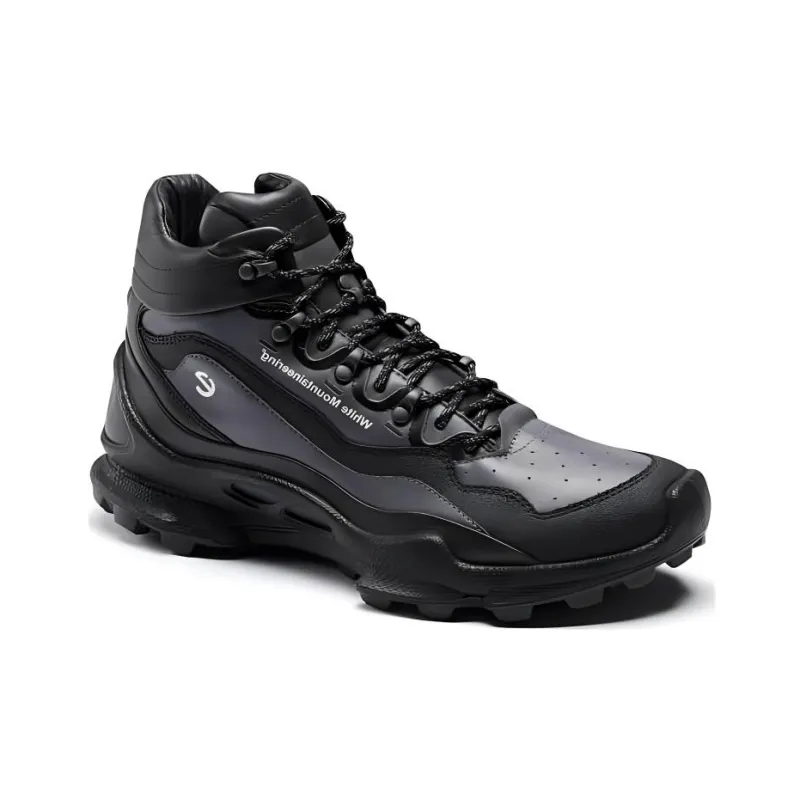 White Mountaineering x Ecco Biom C Trail Shock Absorbers With Slip Resistant Features High Top Hiking Shoes Men's Black-1