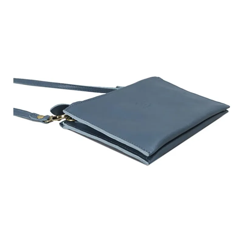 Il Bisonte Cow Leather Crossbody Bag, Shoulder Bag Women's Blue-1