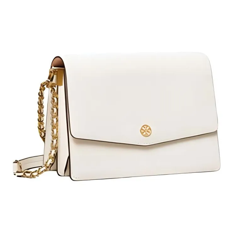 TORY BURCH Robinson Cross-Grain Cow Leather Crossbody Bag Shoulder Bag Small Size Women's Beige-2