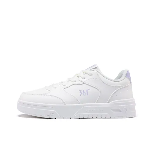 361° Slip-Resistant Lightweight Cushioning Low-Top Skateboard Shoes Women's White Purple