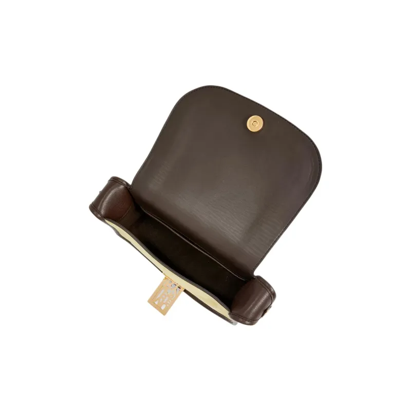 Mulberry Cow Leather Crossbody Bag Shoulder Bag Women's Yellow-2